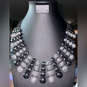 Stunning Black and Silver Statement Necklace